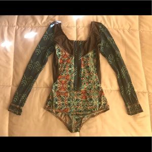 Tribal pattern body suit/ swim suit